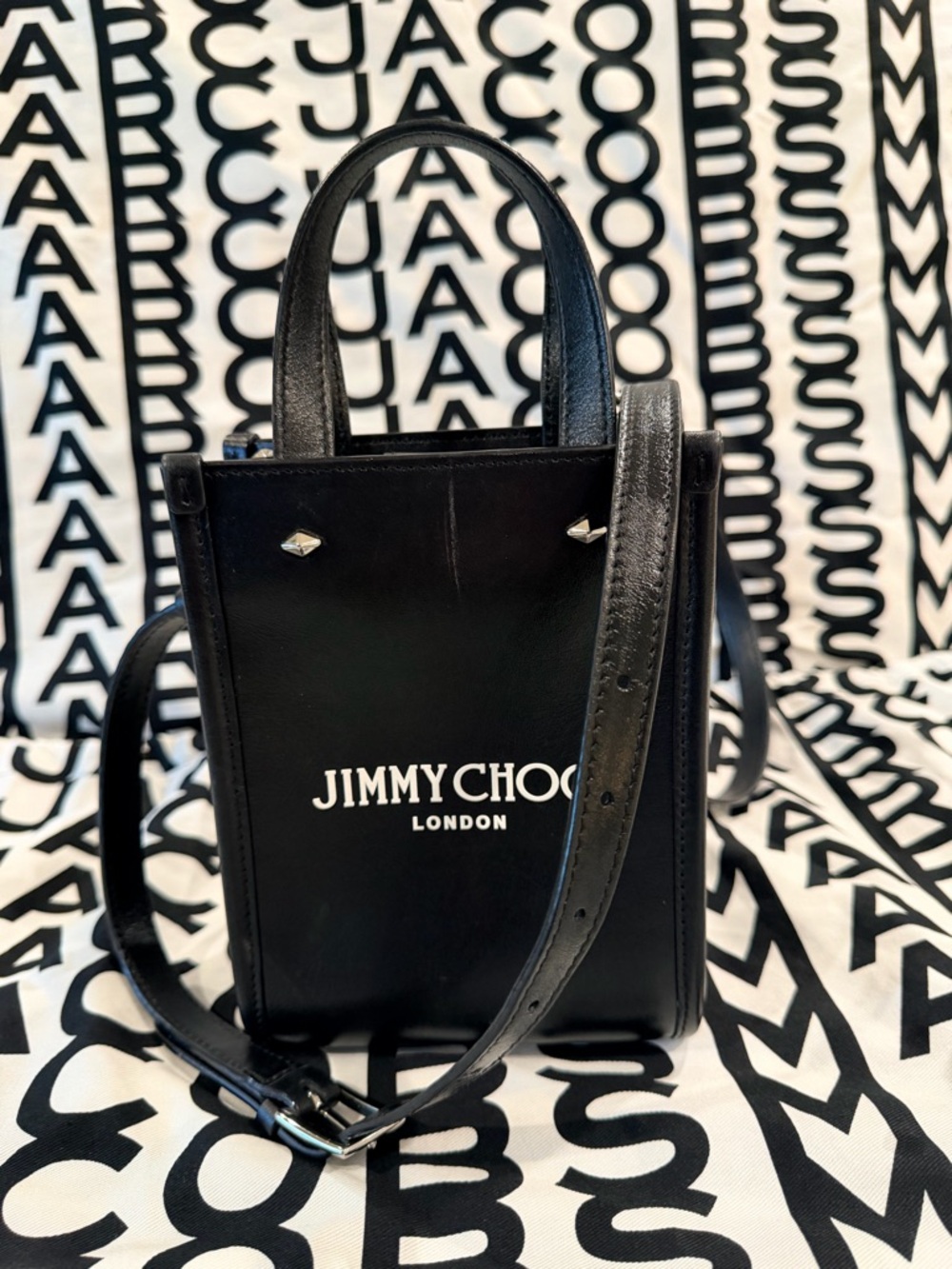 Jimmy Choo Black Leather N/S Mini Tote - Picture 6 of 7